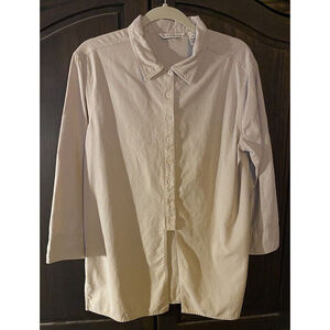 French Laundry Women's Tan Tunic Button Down Top Sz M